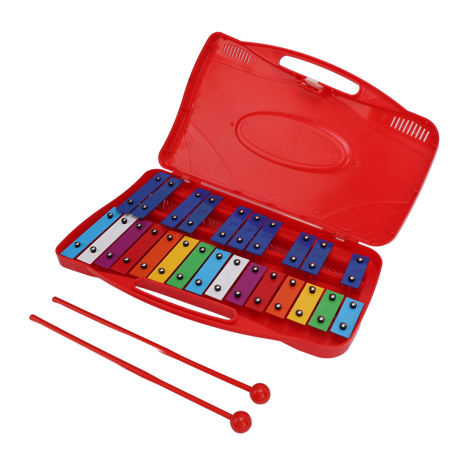 Xilofono 25 Note Tasti Metallici Colorati in Alluminio Insegnamento Musicale Strumento Xilofono Professionale