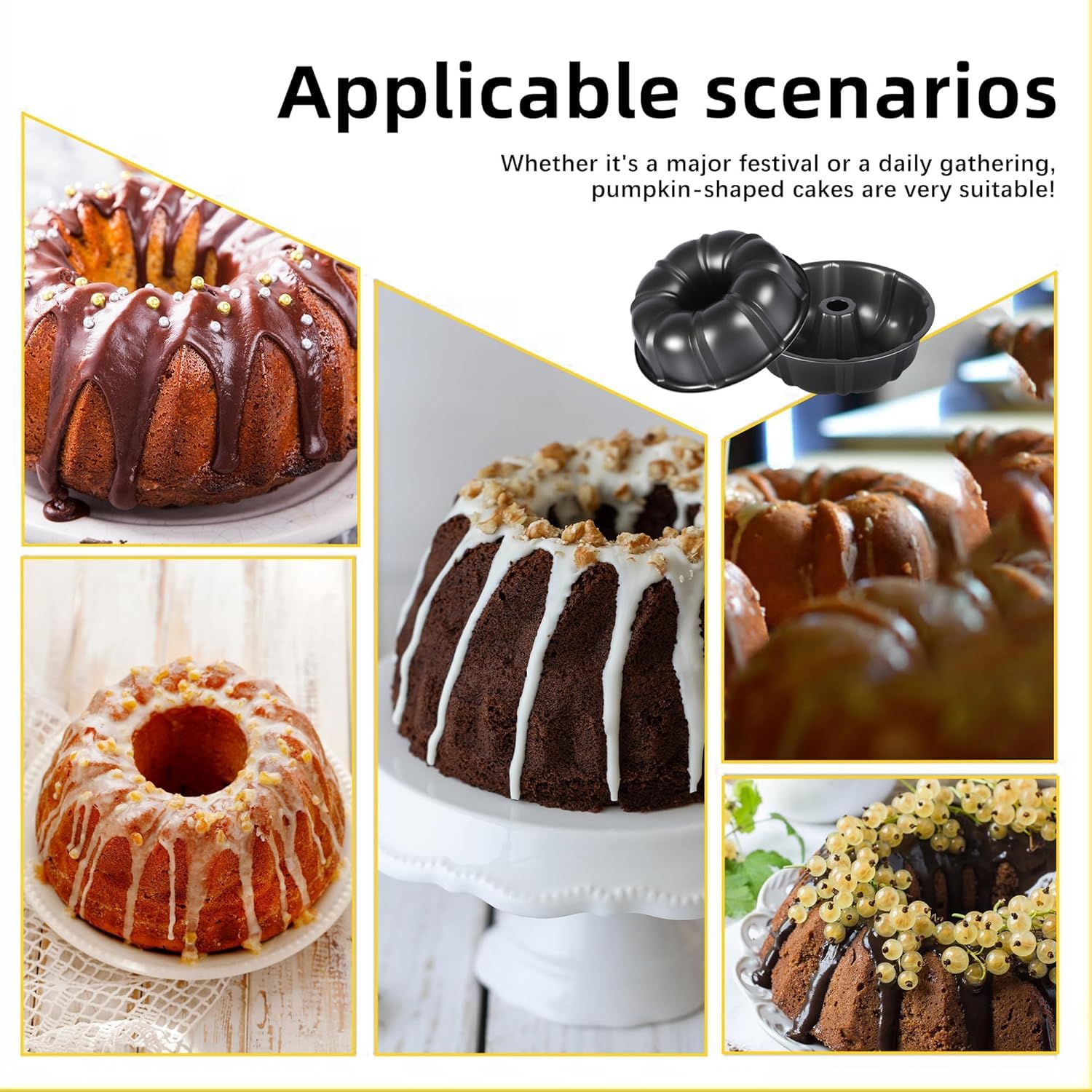 PureBake 8 Inch Bundt Cake Pan - Non-Stick & Durable -6 PureBake 8 Inch Bundt Cake Pan - Non-Stick & Durable -6