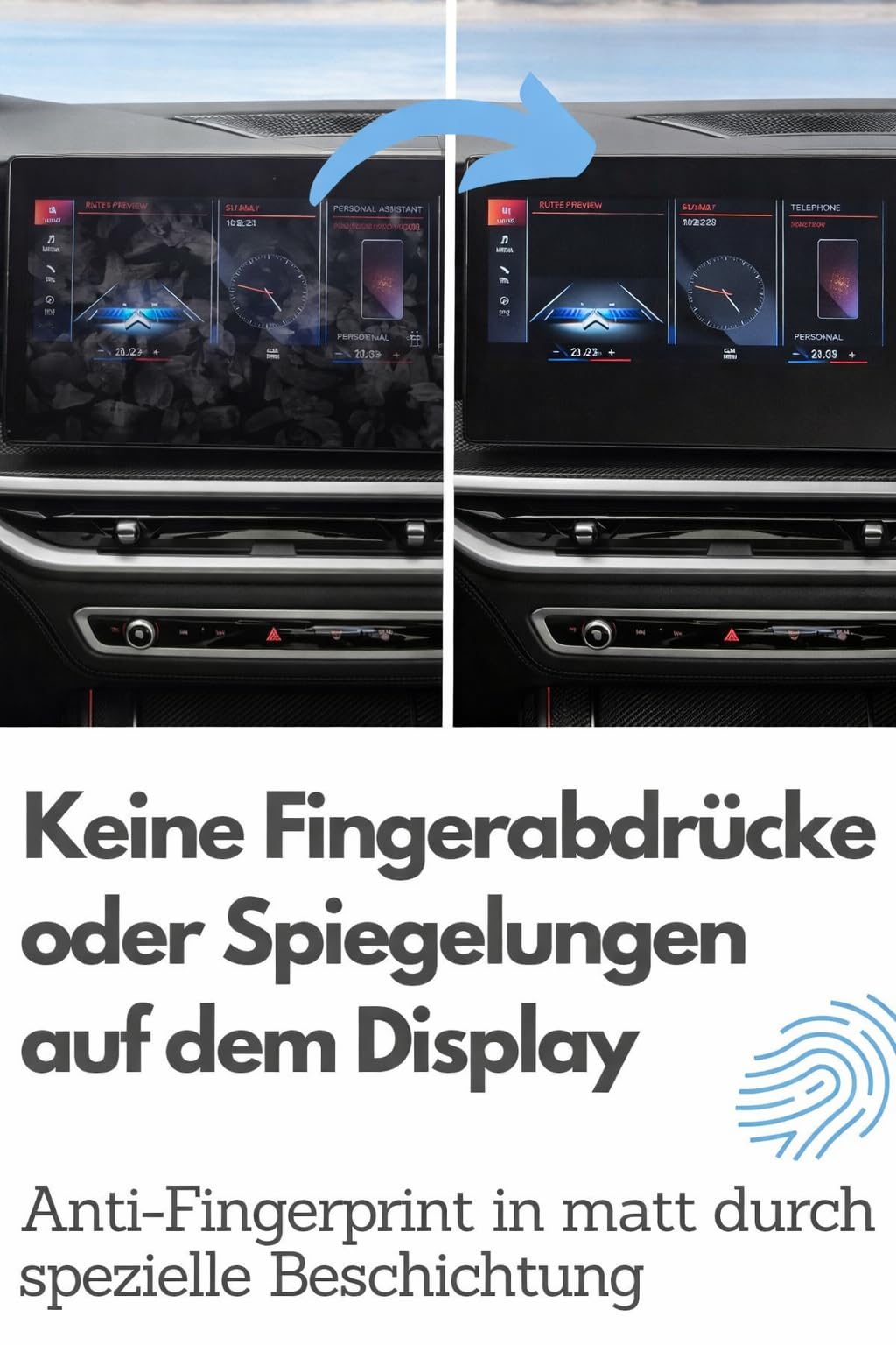 DISSKIN® Anti-Fingerprint Displayschutzfolie für BMW iX3 ab 2026 NA5, Selbstheilend, Matt, Anti-Fingerprint, Antibakteriell, Entspiegelnd, Schutzfolie, Displayschutz 1-teilig