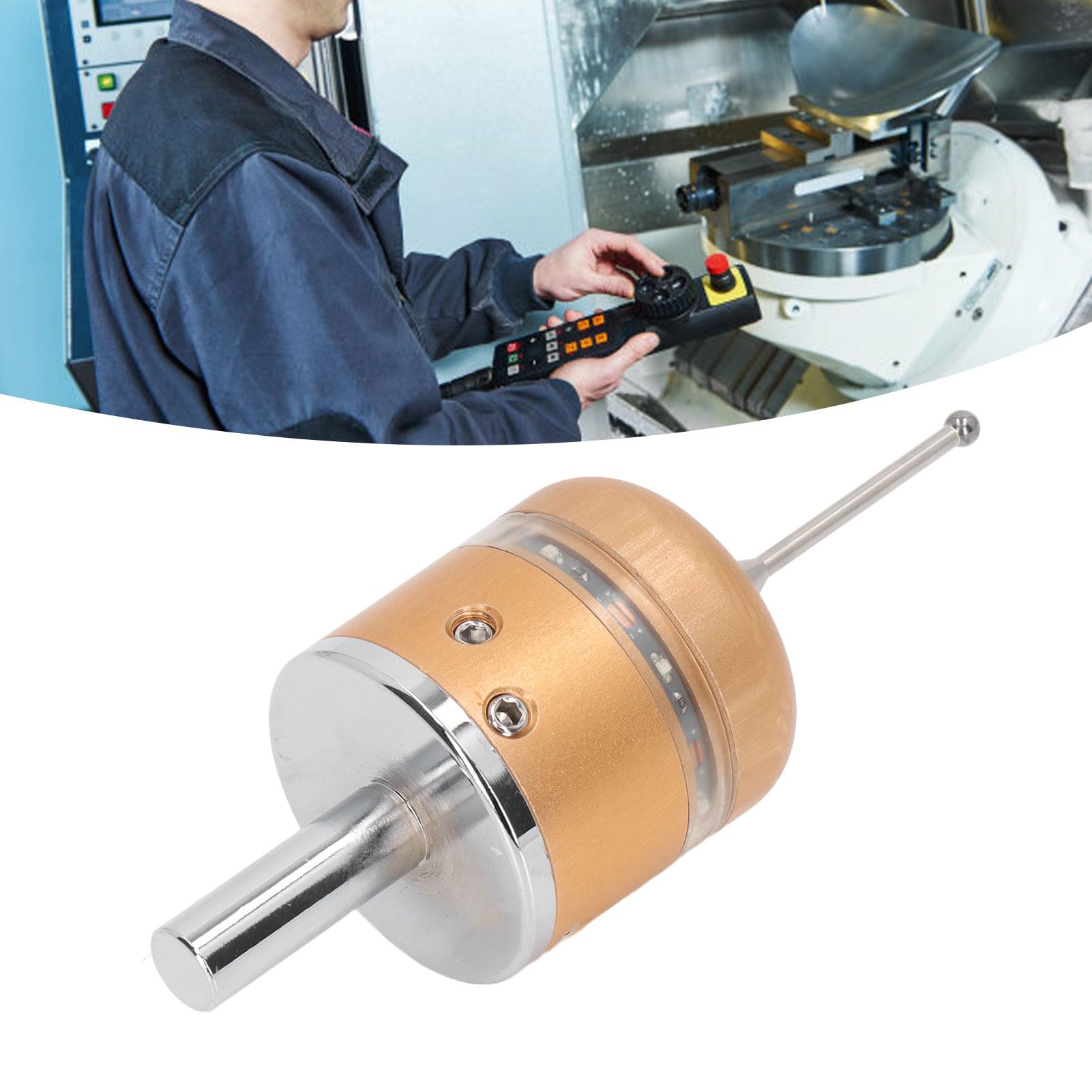 Haofy Sonde de Recherche de Bord 3D, Localisateur de Bord de Haute Précision, équipement CNC, 3 Mesures de Coordonnées pour les Machinistes de Tours CNC, Acier au Tungstène (rouge)