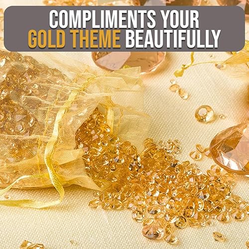 Miniatura 3 de Decoraciones doradas de lujo para fiestas confeti de diamantes brillantes, decoración de mesa y relleno de jarrón para arreglos elegantes de centro