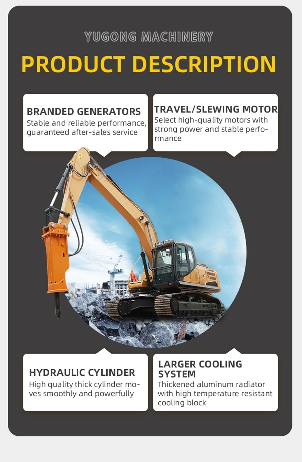 Crawler Excavator, Construction Excavator, Digger Machine – Fuel Efficient High Performance Excavator for Large Scale Earthmoving Projects