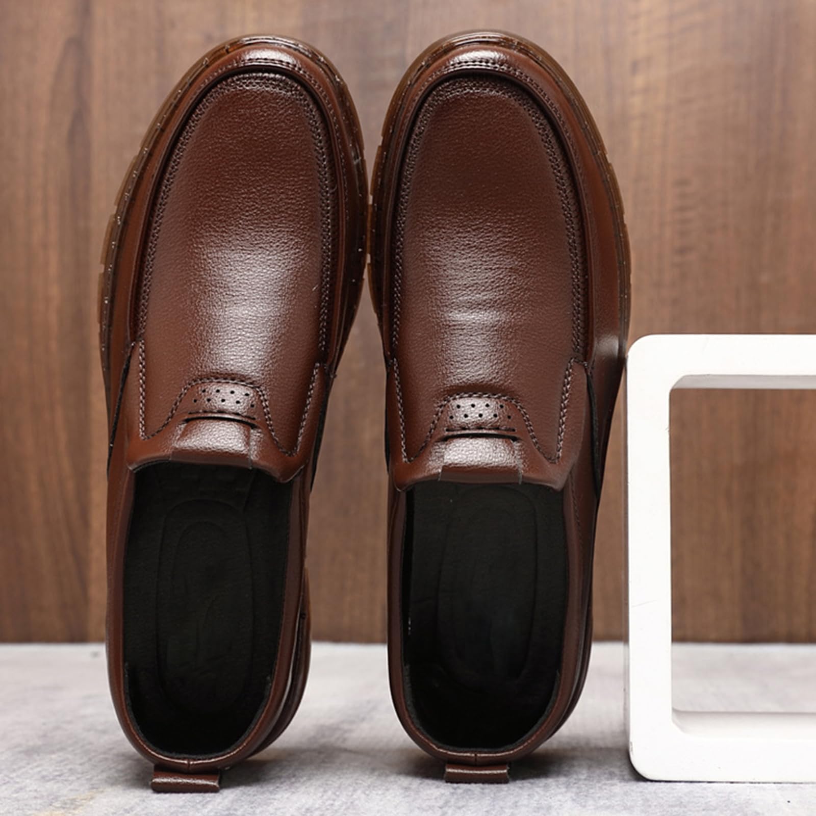 Mocassini da Uomo in Pelle con Punta Arrotondata Scarpe Eleganti | Casual antiscivolo Comode Leggero Passeggio Ufficio Festa Formali Oxford Sposa Business