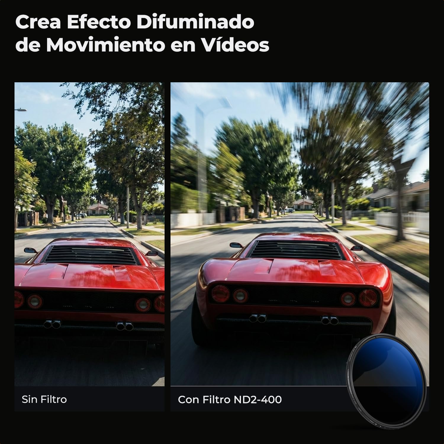 K&F Concept Nano-K Filtro Variable ND2-400 (1-9 Pasos) de Rosca Vidrio óptico con Nano-Revestimiento de 18 Capas para Objetivo 72mm