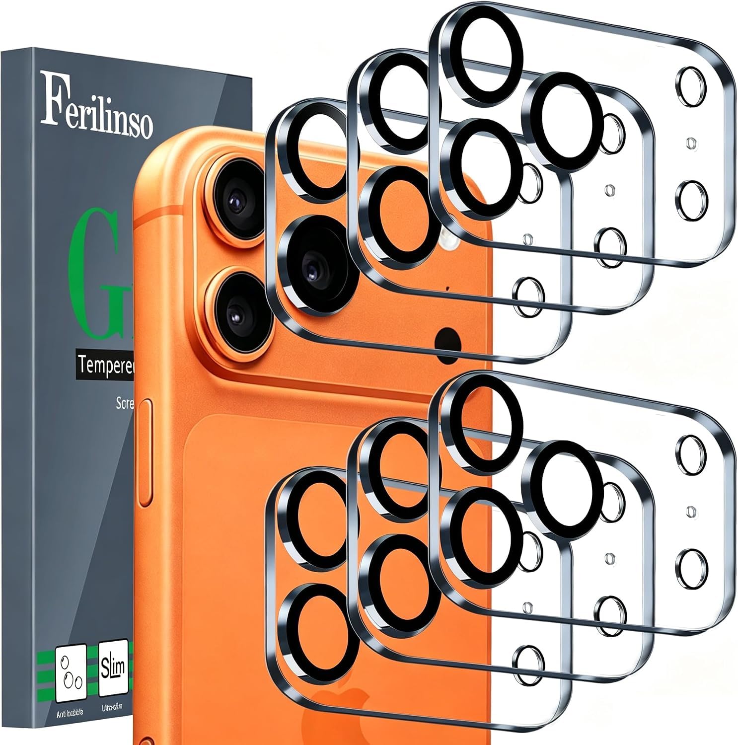 Photo 1 of Ferilinso 6-Pack Camera Lens Protectors for iPhone 17 Pro Max