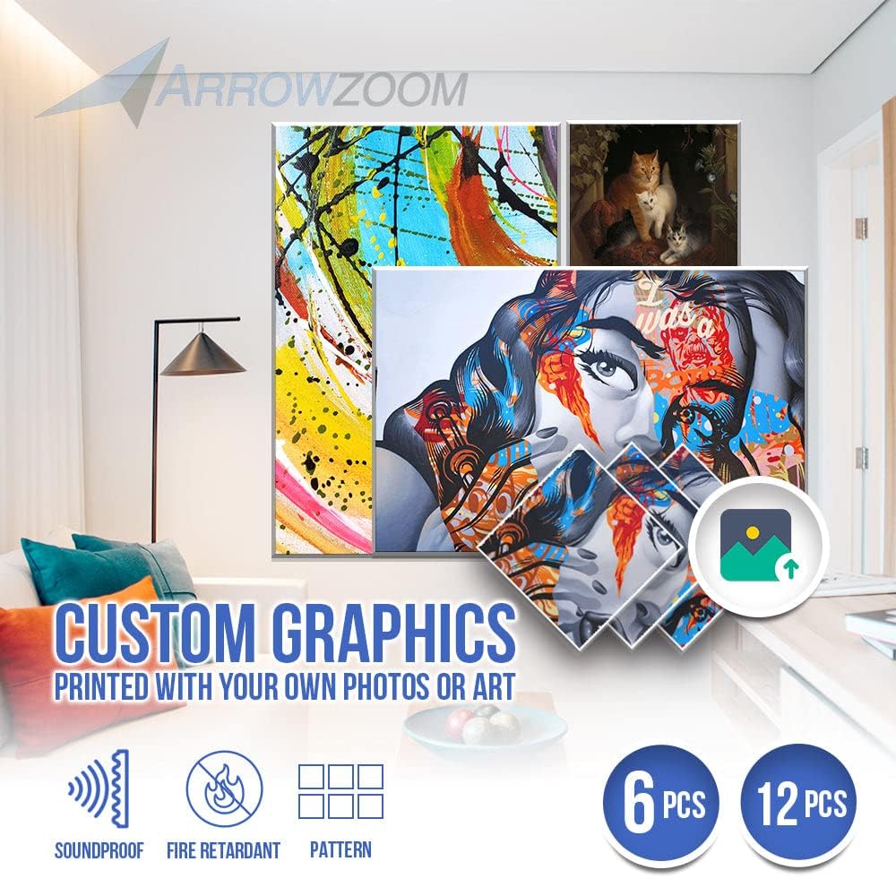 Arrowzoom 6 Pannelli Parete in Feltro 60x90cm SD1230 | Pannelli decorativi da parete per casa, ufficio, studio e interni con finitura resistente