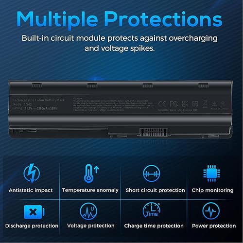 Miniatura 6 de Batería de repuesto para HP Spare 593553-001 HP Compaq Presario CQ32 CQ42 CQ43 HP Pavilion dm4 g4 g6 g7 DV3-4000 DV5-2000 DV6-3000 DV7-6000 COMPAQ