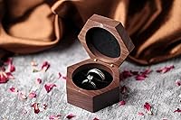 Vista 4 de Personalized Wedding Ring Box for wedding Ceremony, Custom Double Ring Holder - By NorthStar Engraving