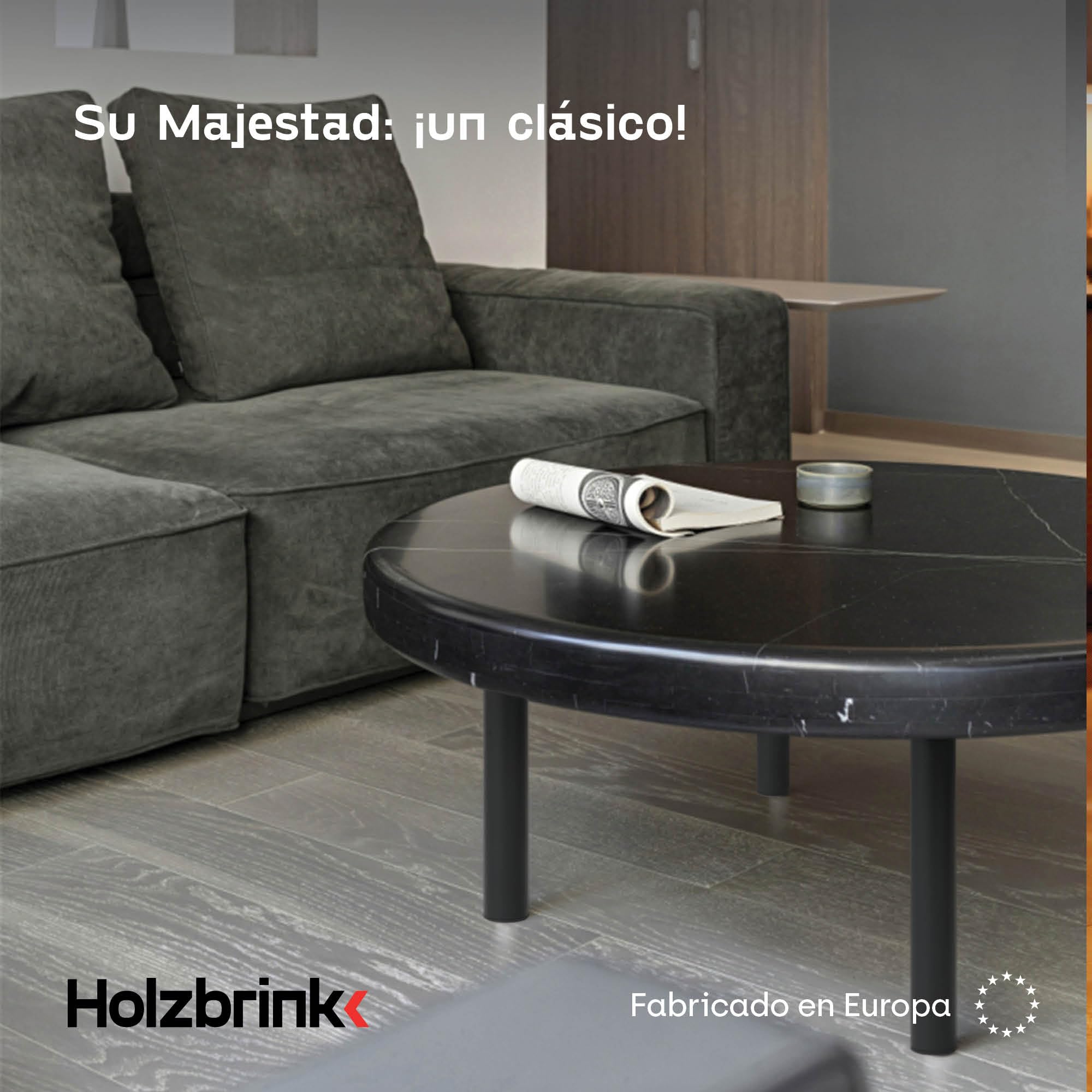HOLZBRINK Patas para mesas Bajas 43 cm de Metal Antracita Ø42,4 mm (Juego de 4) – Patas para Bancos, mesitas y Mueble de TV – Estructura Estable, Modernas y pintadas al Polvo – Modelo: HLT-14C