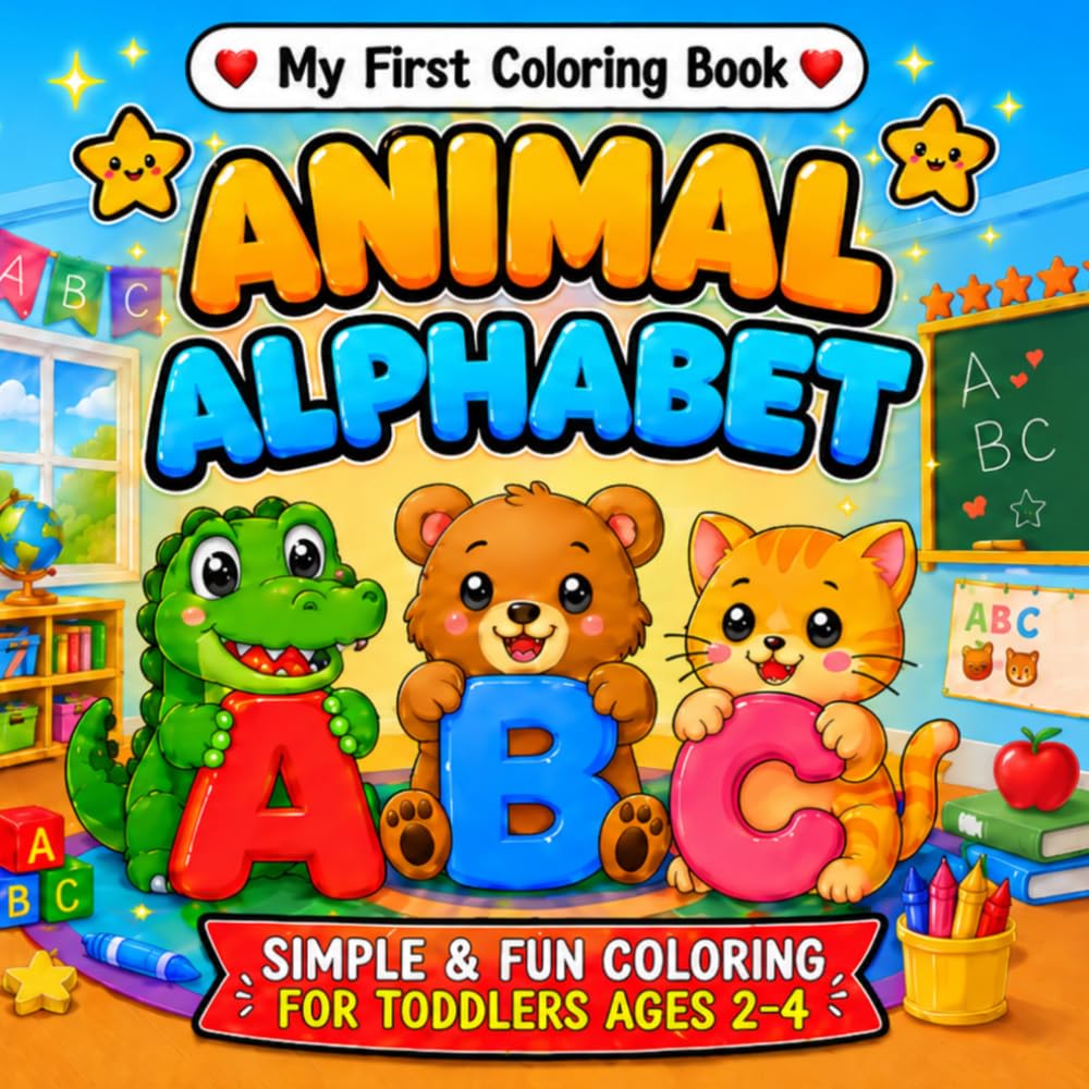 My First Coloring Book: Animal Alphabet: Simple and Fun Coloring for Toddlers