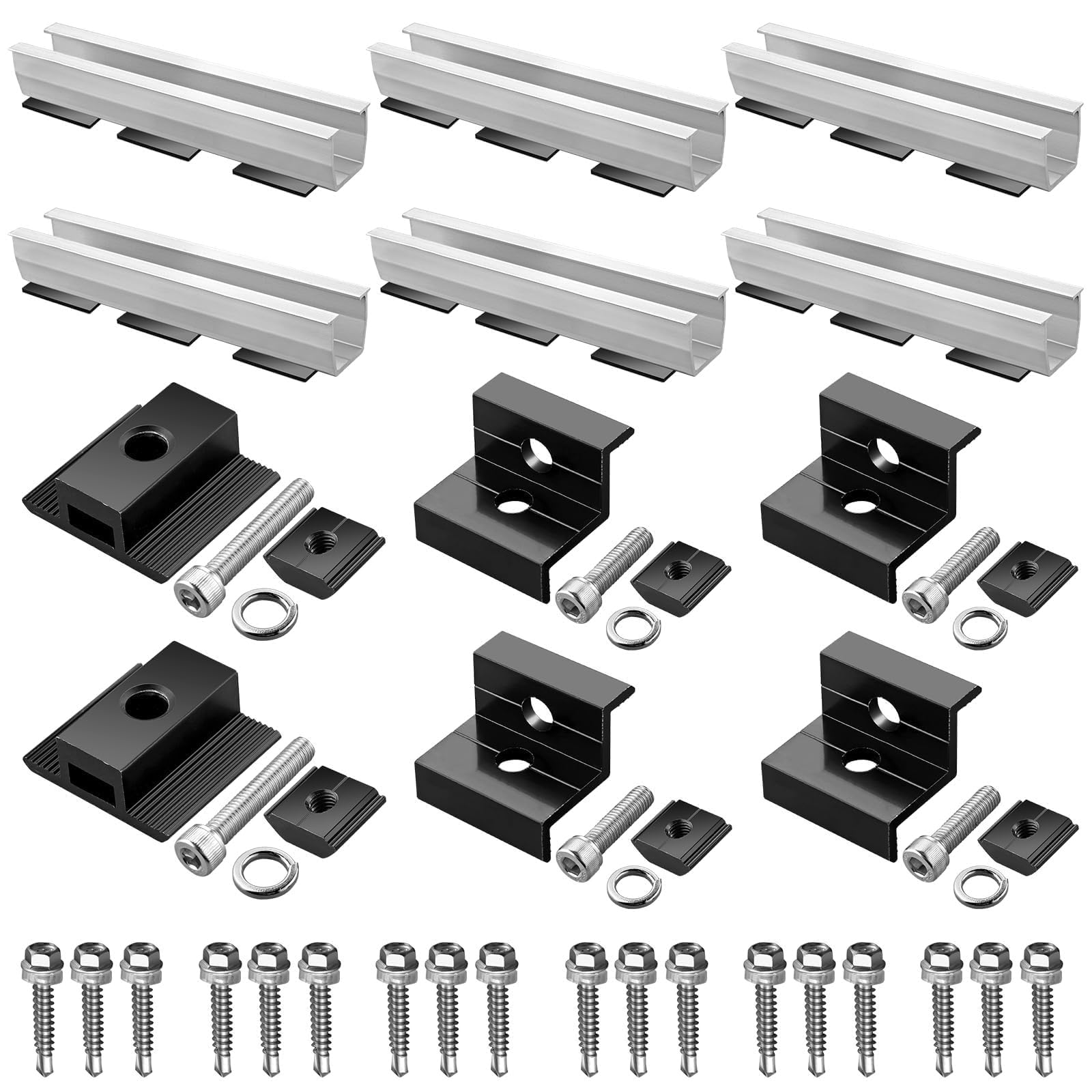 Ldbuejiaja 6Pcs Solars Panel Mounting Brackets Set For Flat Roof Pitched Roof Cement Roof Tile Roof Boats Yachts Daily Use