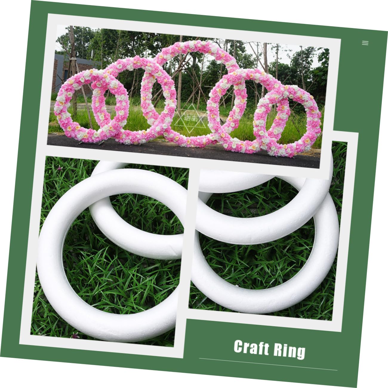 Hemobllo Set 4 Pezzi Anelli di Schiuma Chiari Rotondi per Ghirlanda Fai da Te Decorazioni Natalizie Handmade Accessorio Delicato per Lavoretti Natalizi