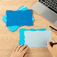 Vista 5 de Paquete de 50 tarjetas kraft en blanco de cartulina de papel grueso marrón, tarjetas de felicitación para menús de tarjetas de regalo de bricolaje