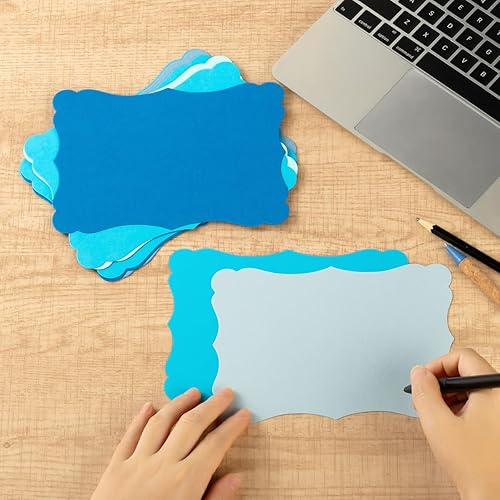 Miniatura 5 de Paquete de 50 tarjetas kraft en blanco de cartulina de papel grueso marrón, tarjetas de felicitación para menús de tarjetas de regalo de bricolaje