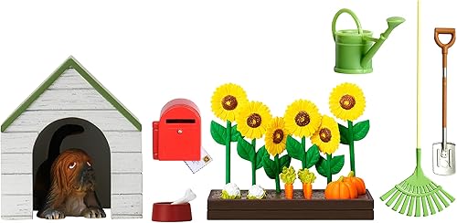 Lundby 60509000 Juego de jardín y caseta para perros, diseño de casa de muñecas