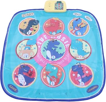 Dance Mat Foldable Music Challenge Levels Dinosaur Electronic Dance Pad for Children Toddler, Dance Mixer Rhythm Step Play Mat,Electronic Dance Pad, Built in Music