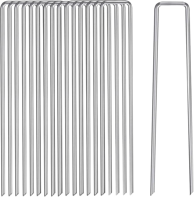 Garden Stakes Metal Landscape Staples 6 inch 16 Packs 11