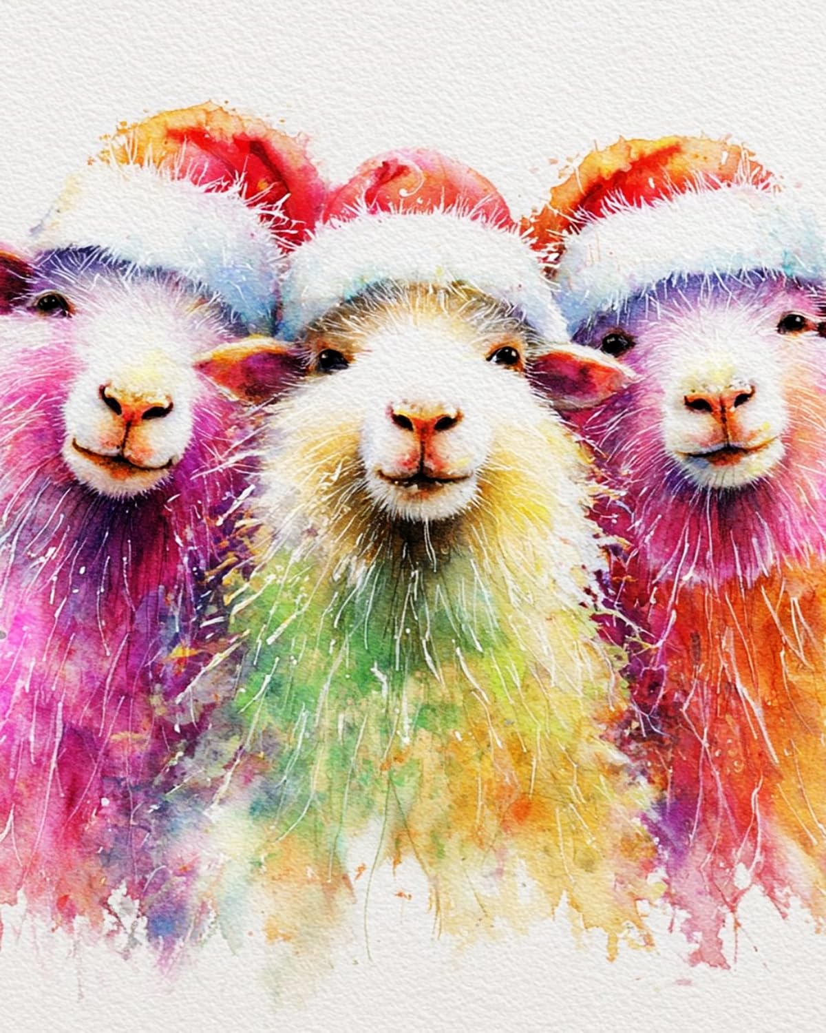 Liubaishi Multicolour Paint By Numbers For Adults, Rainbow Three Sheep, 40X50 Cm Acrylic Canvas Painting Kit