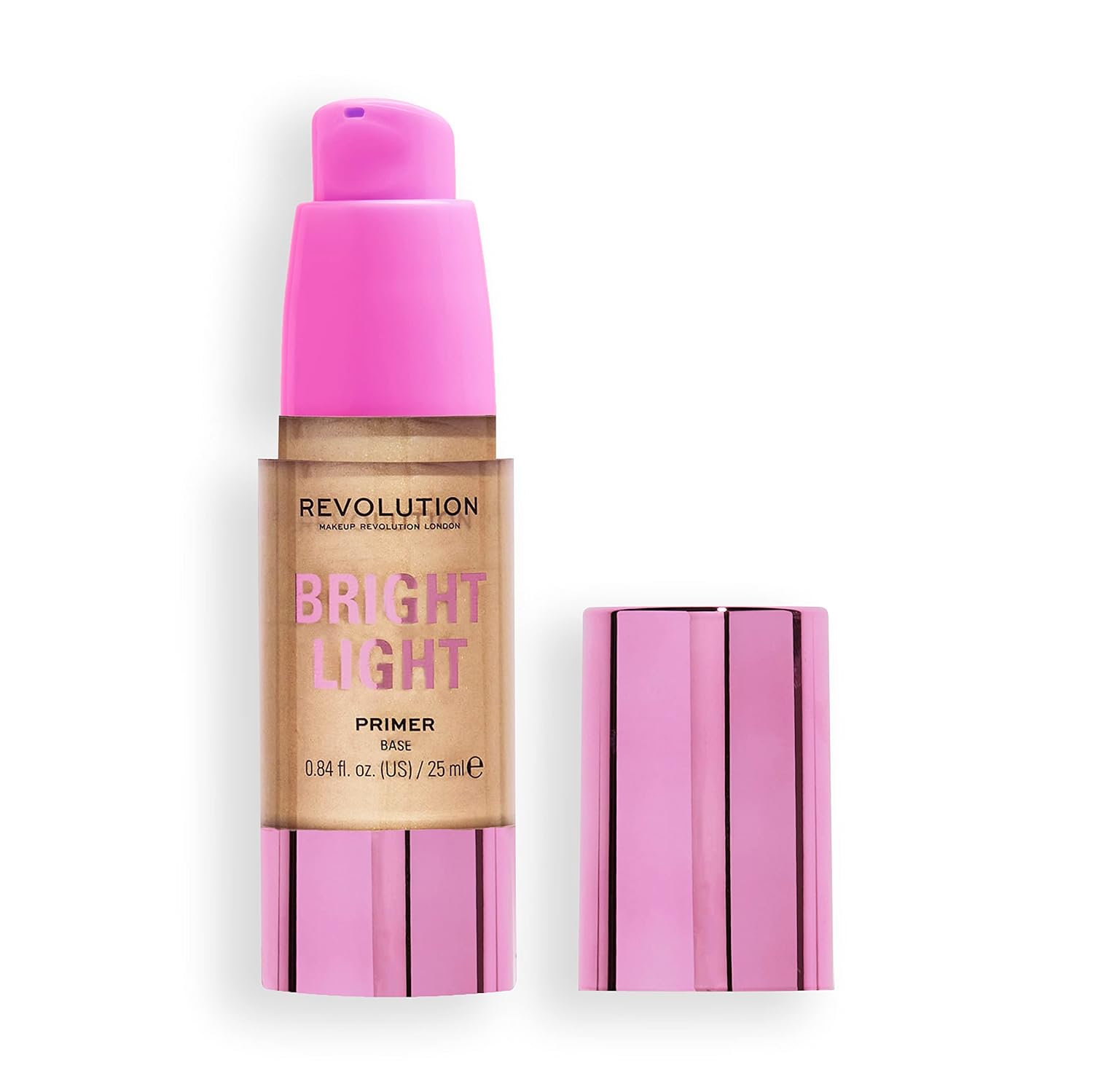 Makeup Revolution- Bright Lights Primer | Brighten up your makeup routine! |Creates a ‘lit-from-within’ luminosity | Gives radiance that lasts all day |Gentle on all skin types | 25ml