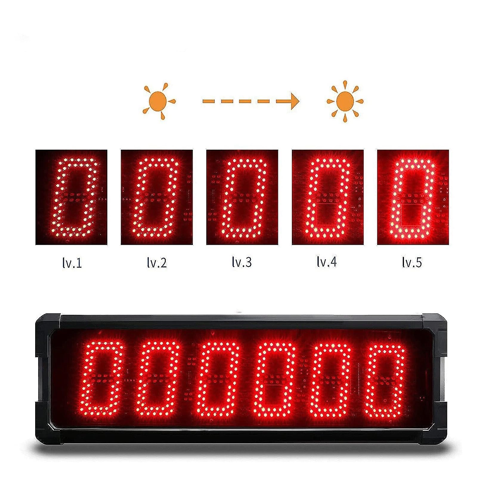 Timer palestra, Orologio digitale con conto alla rovescia di grandi dimensioni, 5 pollici, telecomando a 6 cifre, lega alluminio(Suit A)
