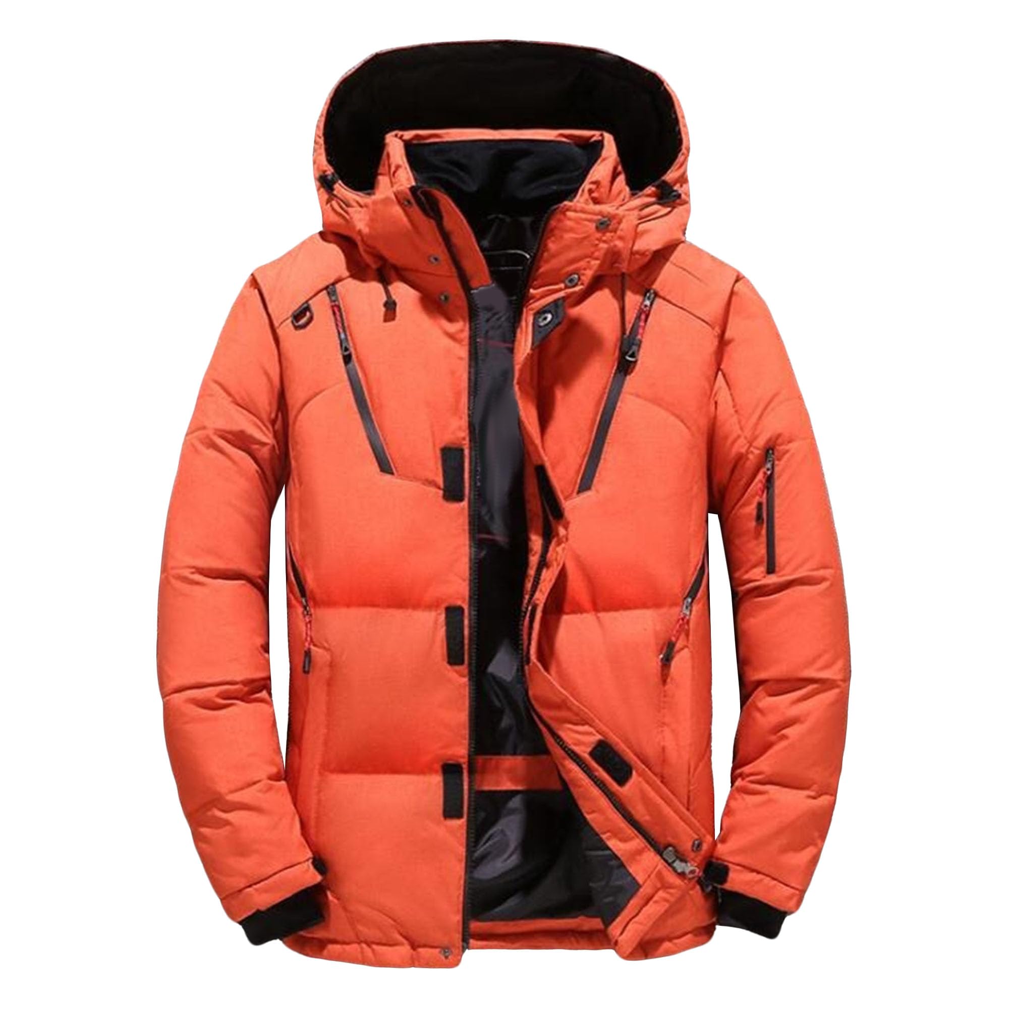 Piumino da uomo con cappuccio parka invernale spesso caldo parka casual piumino esterno termico