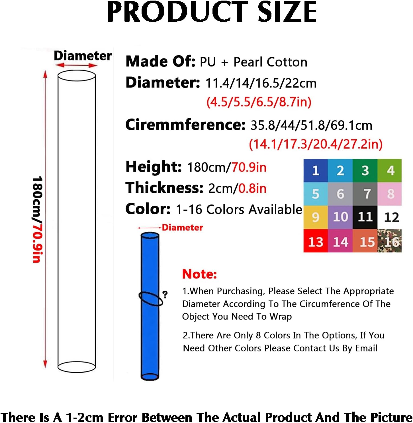 Basketball Pole Pad for 5.9Ft Tall,Heavy Duty Wrap Around Pole Padding,Round Pole Wrap Around,for Basement Home Gym Playground