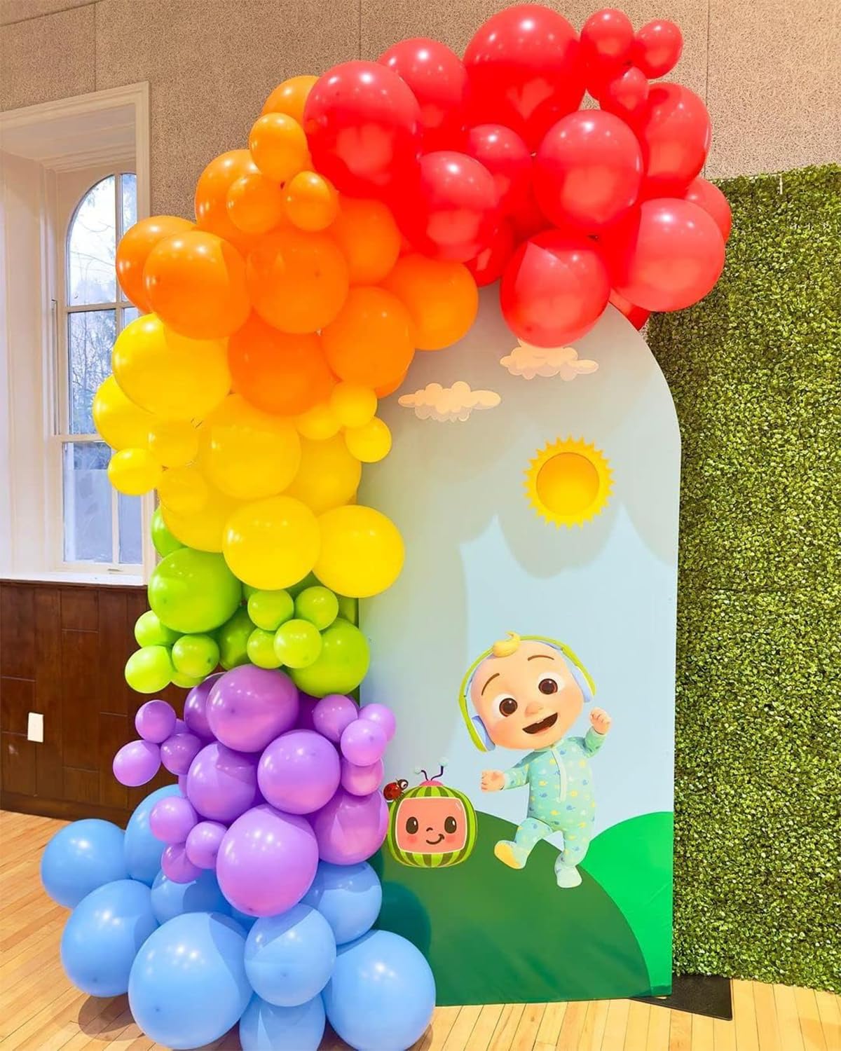 Kelfara Assorted Rainbow Party Balloons - 100 Pack 12 inch Multicolour Latex Balloons Helium Bright Color Balloon for Kids' Birthday Rainbow Party Decorations Baby Shower Wedding Graduation — view 5