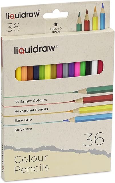 Liquidraw 36 Adult Colouring Pencils, Premium Art Coloured Drawing Pencils for Adults and Professionals
