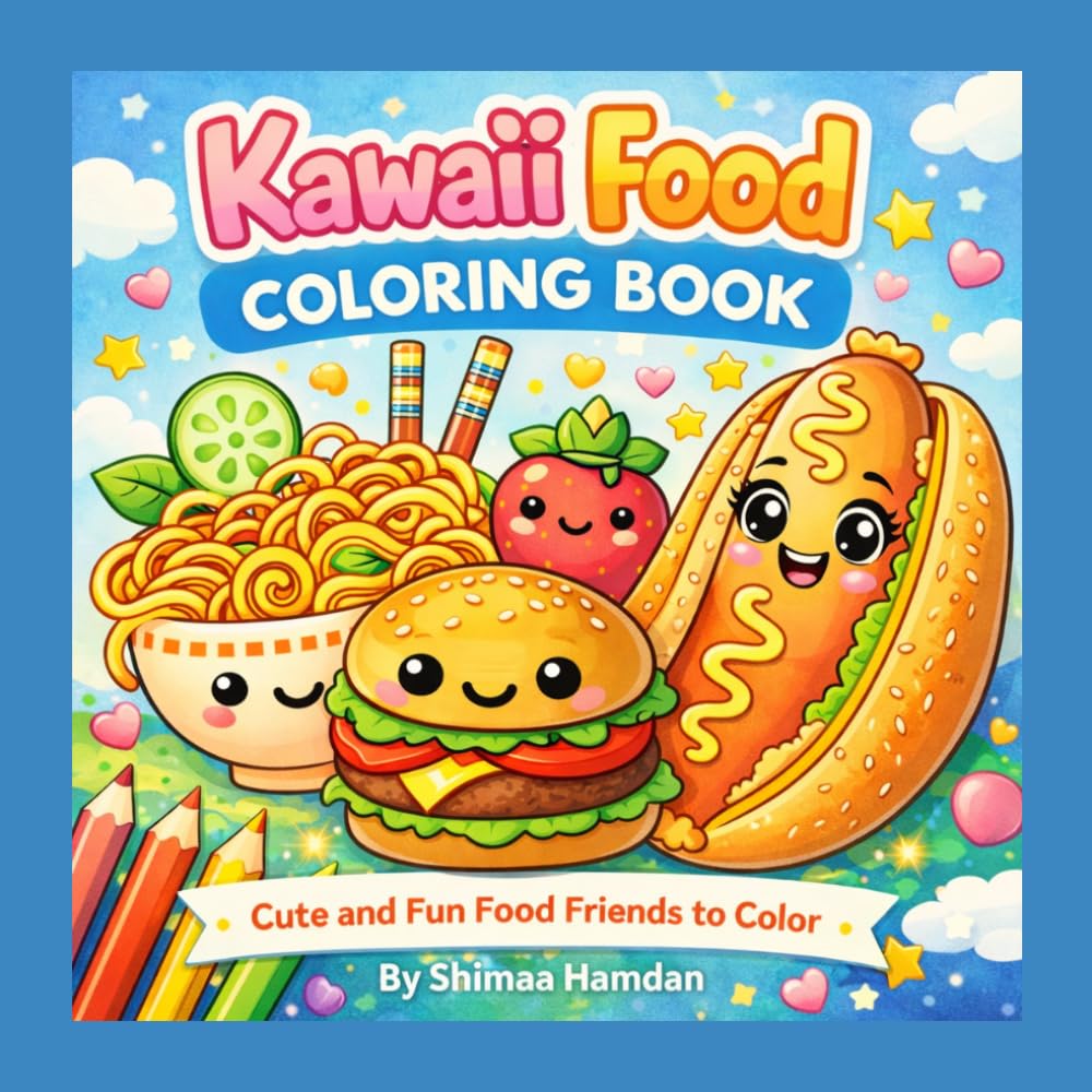 Kawaii Food Coloring Book: Cute and Fun Food Friends to Color (Kawaii Coloring pages)