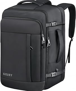 55L Carry On Backpack, Extra Large Travel Backpack for Men & Women, Expandable 60L Big Capacity Bag For Airplanes, Travel Gifts for Men Women, Fits 18.4 Inch Laptop, Luggage Suitcase Daypack, Black