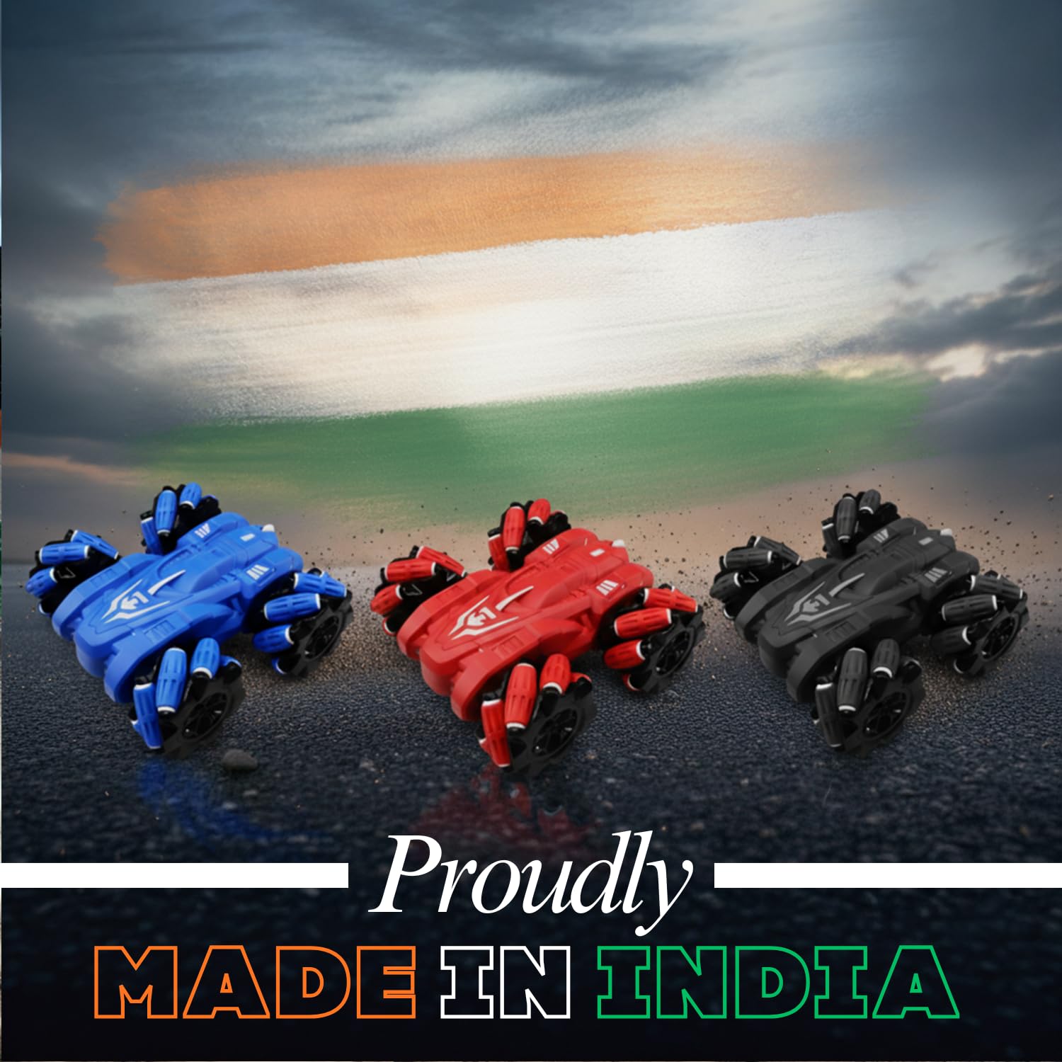 Frendo Remote Control Drift Stunt Car 4WD | 360° Rotating | Dual Sided Climbing | High-Speed Tumbling | Rechargeable Stunt Car | C-Type Charging | Remote Control Car for Kids | Made in India. (Black) 3