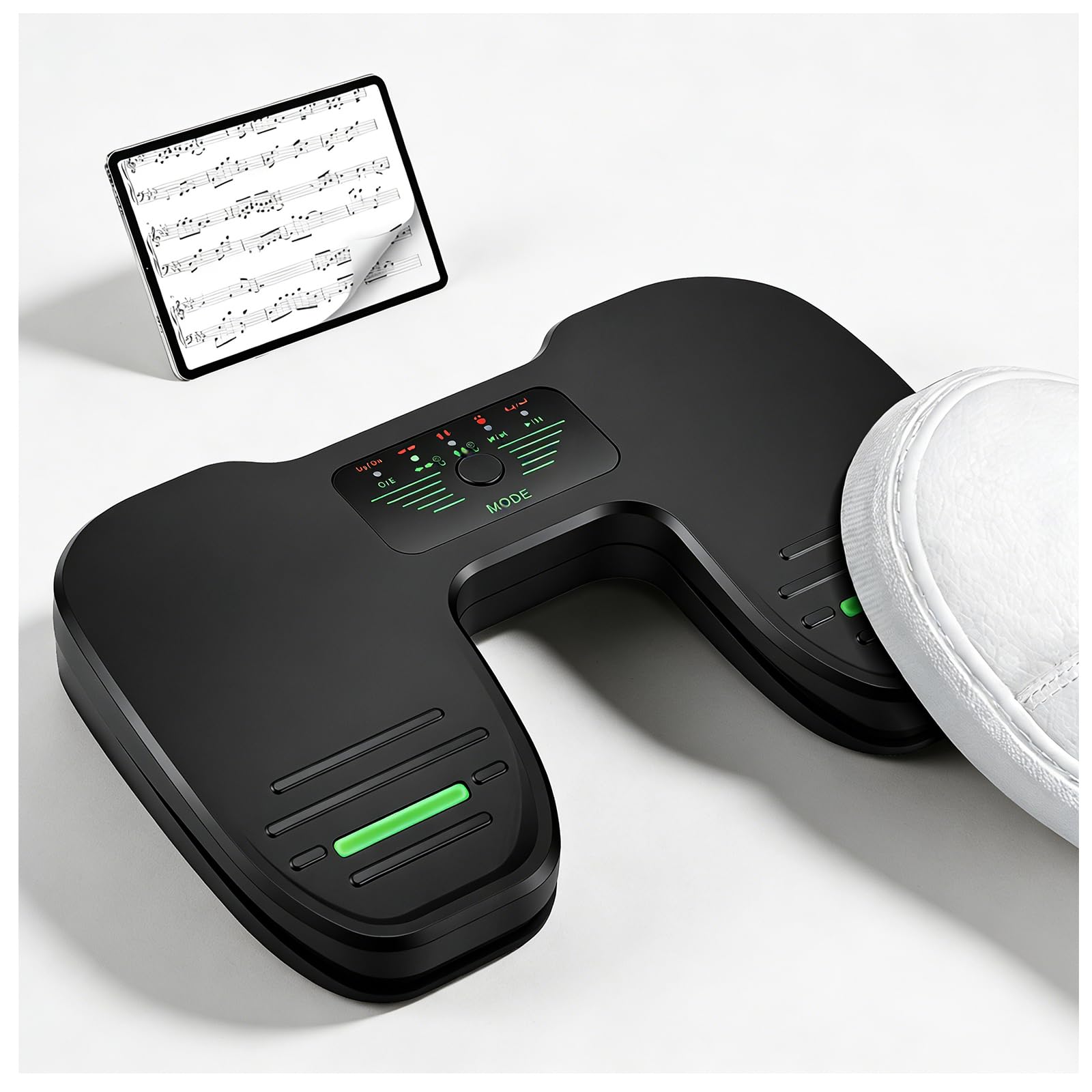 10 in 1 Bluetooth Page Turner Pedal – Drahtloses Fußpedal Lautloses Seitenwendepedal Multifunktions-Pedal für Musiknoten, iPad, Tablet, E-Reader Inkl. Anti-Rutsch-Design & Multi-Software-Unterstützung