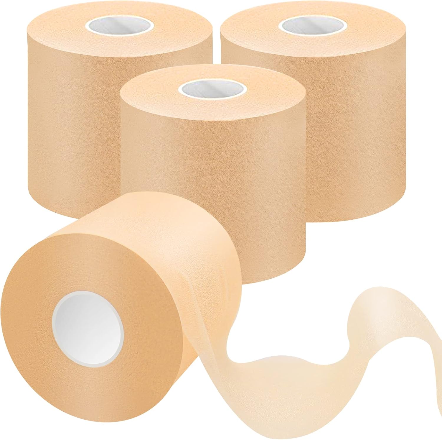 Dimora White Athletic Sports Tape（4-Rolls) -Very Strong Tape for Athlete & Sport Trainers & First Aid Injury Wrap, Perfect for Fingers Ankles Wrist on Bat, Hockey Stick : Health & Household