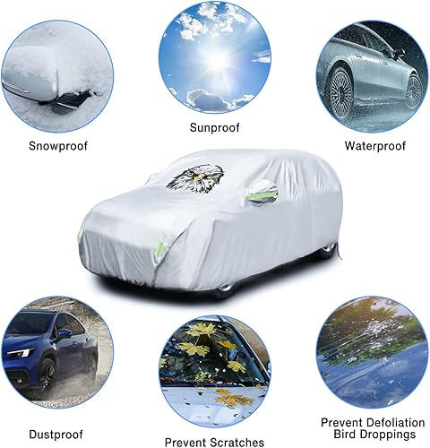 Miniatura 2 de Nilight Funda impermeable para automóvil SUV para todo tipo de clima, protección UV, resistente al viento, cubierta completa para automóvil,