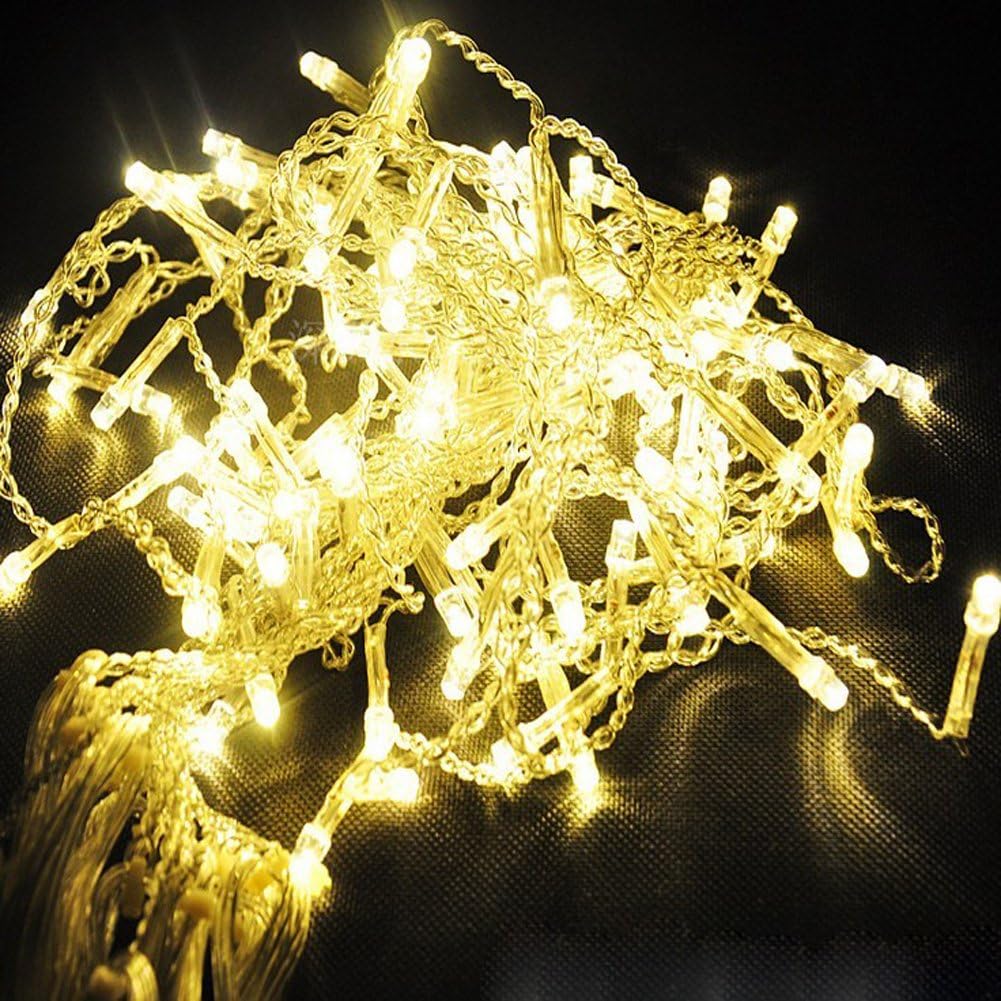 Adsled 10m Battery Operated 80 Leds Led String Light Fairy Rope Lights Xmas Party Wedding (Warm White)