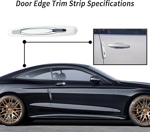 Miniatura 6 de 4 protectores de borde de puerta de automóvil, antiarañazos, tira autoadhesiva para decoración de automóvil, accesorios universales para exteriores