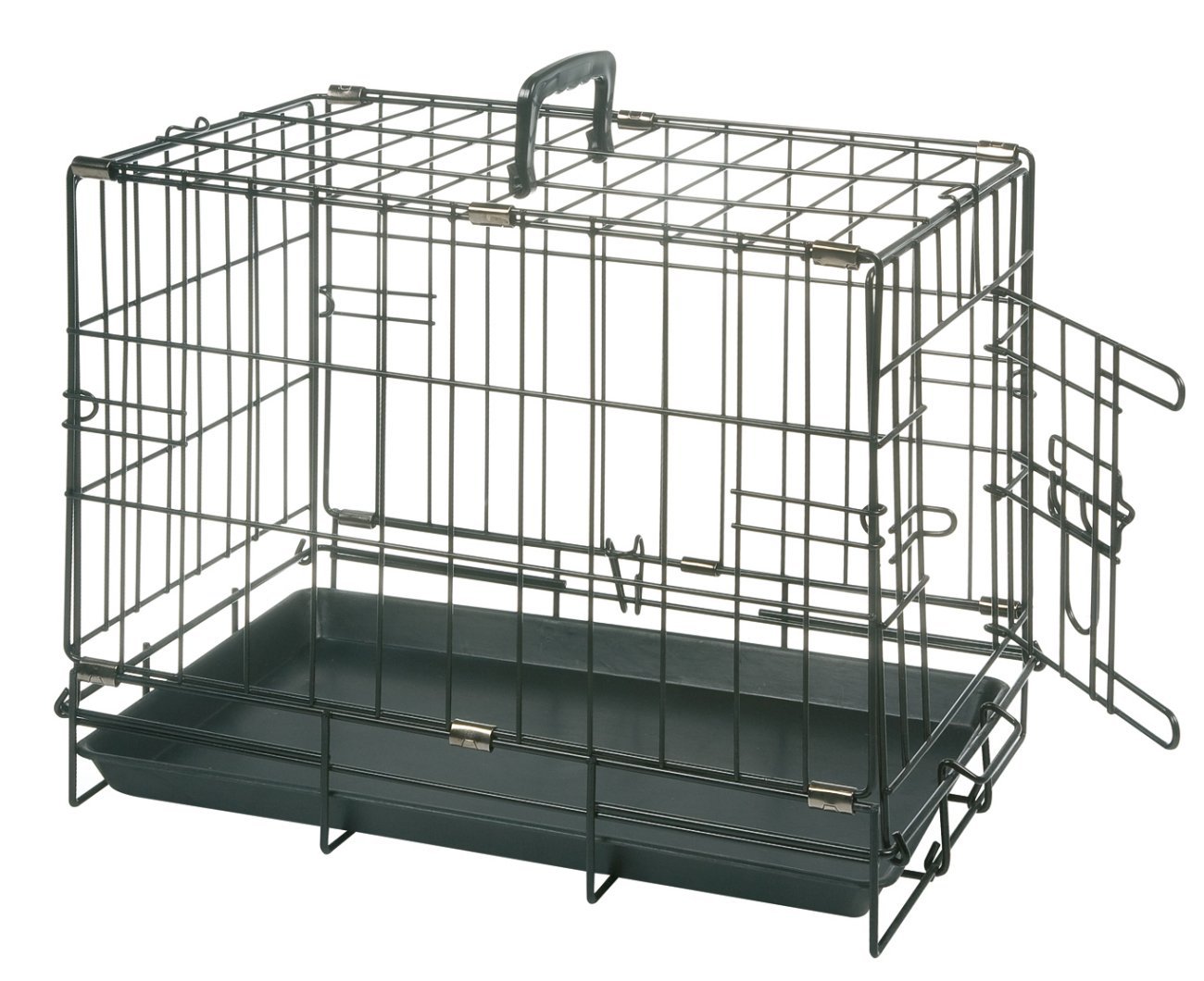 Flamingo Jaula Negro XS 1 Puerta para Perros 44,5 x 29,4 x 2,7 cm