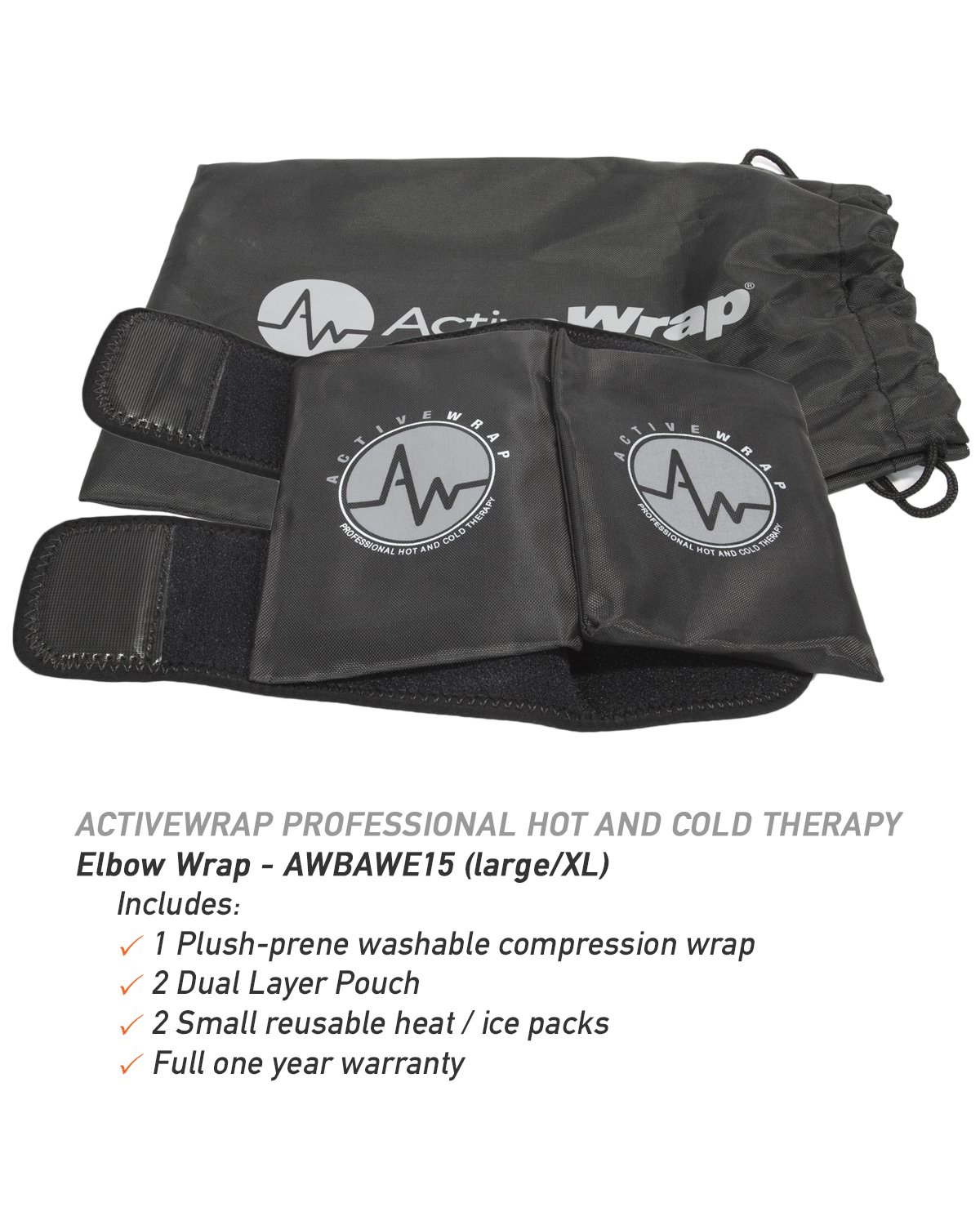 ActiveWrap Elbow Ice Wrap Hot Cold Packs for Tennis Elbow Treatment