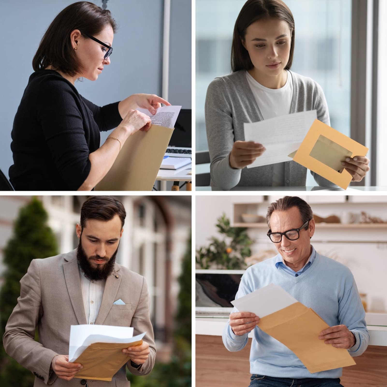75 Piezas Papel Kraft Transparente Sobres De Papel Kraft Sobres Autoadhesivos Sobres 6x9 Sobres De Envío Kraft Sobres De Correo Kraft Mini Sobres Bolsas De Almacenamiento Carta A4
