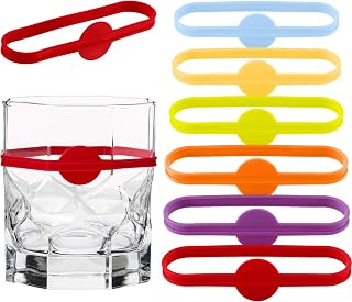 Outus 24-Pack Silicone Drink Markers for Wine Glasses, Bottles & Cups - 6 Bright Colors, Reusable Party Charms & Identifiers