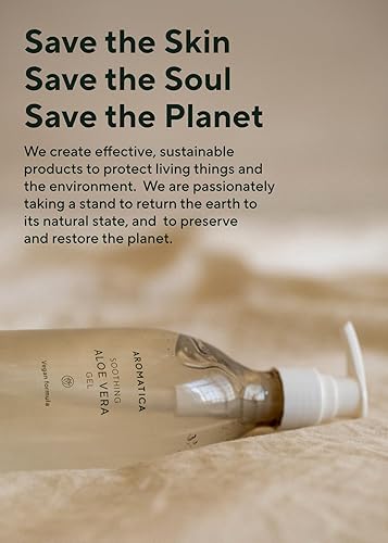 Miniatura 7 de AROMATICA Gel de aloe vera orgánicocalmante de 1014 onzas  101fl oz calmante refrescante hidratante vegano verificado por EWG