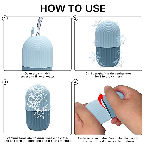 Miniatura 4 de Rodillo facial de hielo, rodillo de hielo para cara y ojos, alivio de hinchazón, rodillo facial para cuidado de la piel, tono y aprieta naturalmente