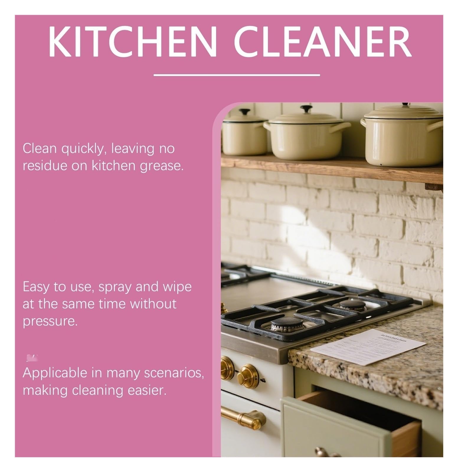 Limpiador de cocina de 120 ML, diseñado específicamente for campanas extractoras y estufas, elimina poderosamente la grasa(2pcs)