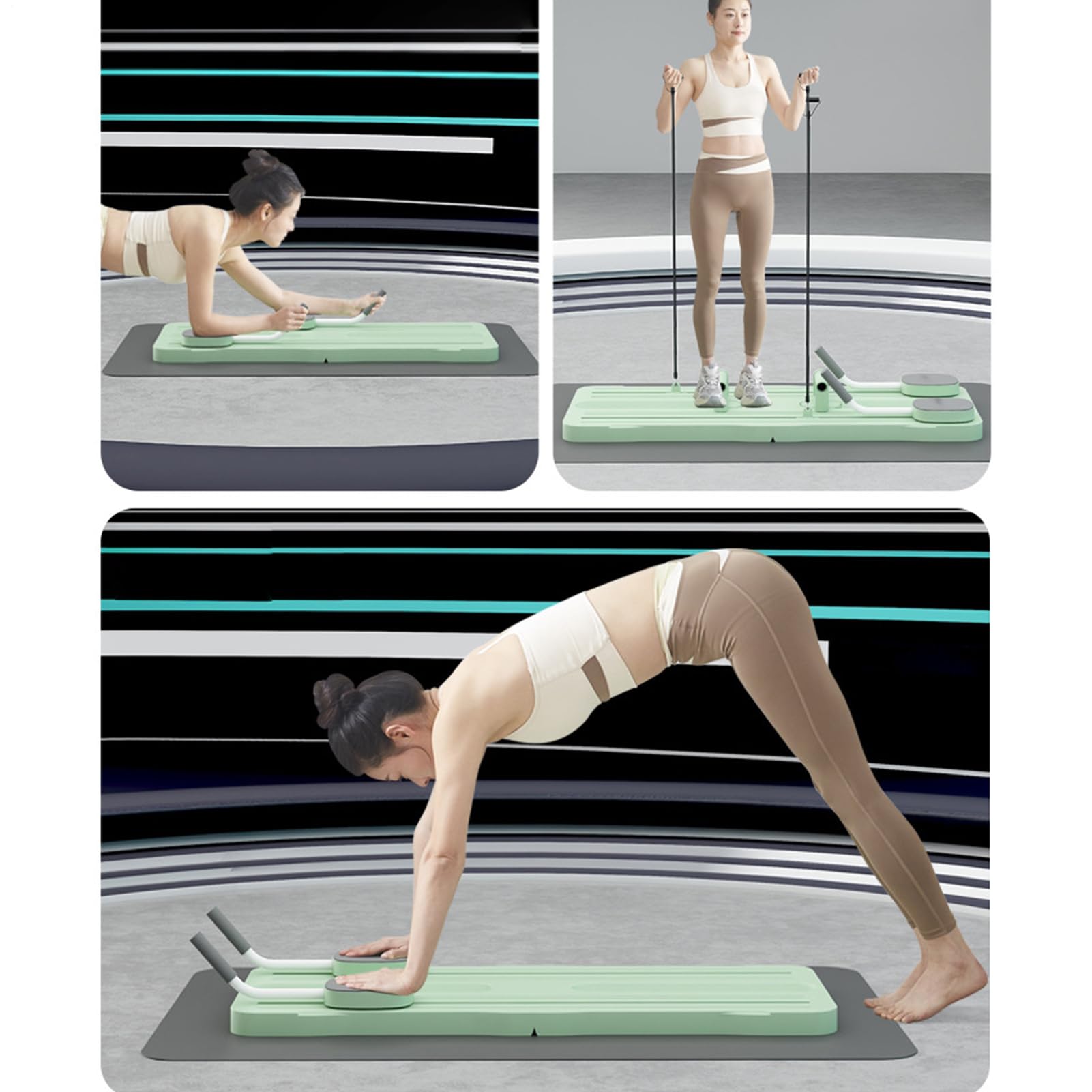 Pilates Reformer Machine | Allenatore Guaina ABS Attrezzature Pilates Portatile,Attrezzature Multifunzione per Allenamento Completo Rinforzo Muscolare e Balsamo Ballerini