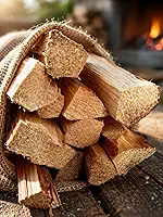 Lenha Natural para Fogão ou Decoração, 4 Peças de 40 cm, 1 kg