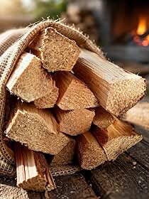 Lenha Natural para Fogão ou Decoração, 4 Peças de 40 cm, 1 kg