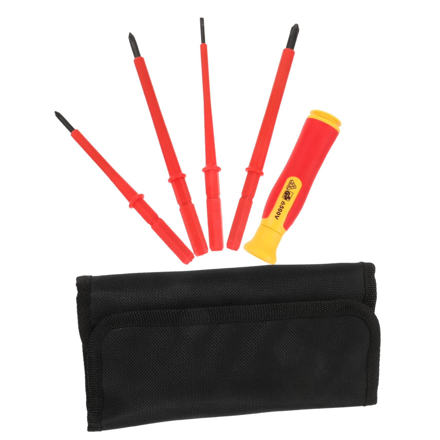 VILLCASE 5 Set Cacciaviti Isolati per Elettricista con Valigetta Organizzatrice Kit Completo per Riparazioni Elettriche e Manutenzione per Officina e Uso