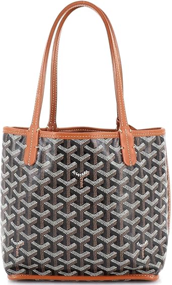 Pre-Loved Anjou Reversible Tote Coated Canvas Mini, Brown