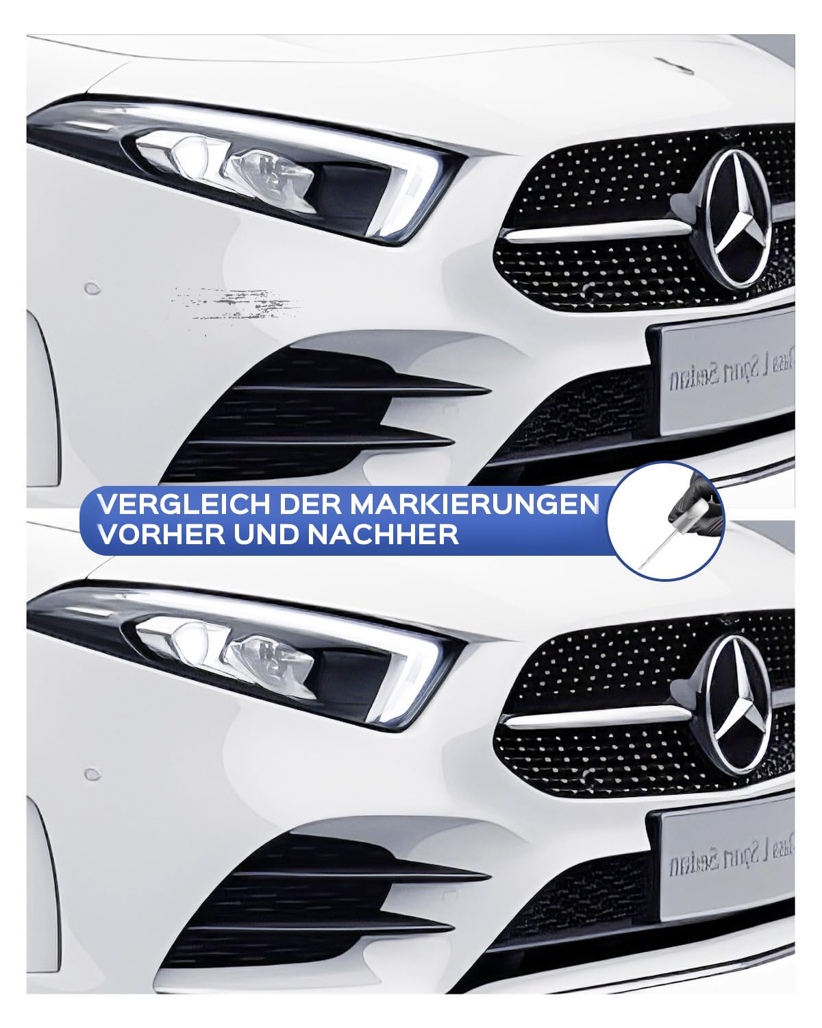 Polar White Touch Up Colour Mercedes-Benz A C E G M GL GLA GLB GLC GLE GLK CLA CLS SL SLK AMG GT