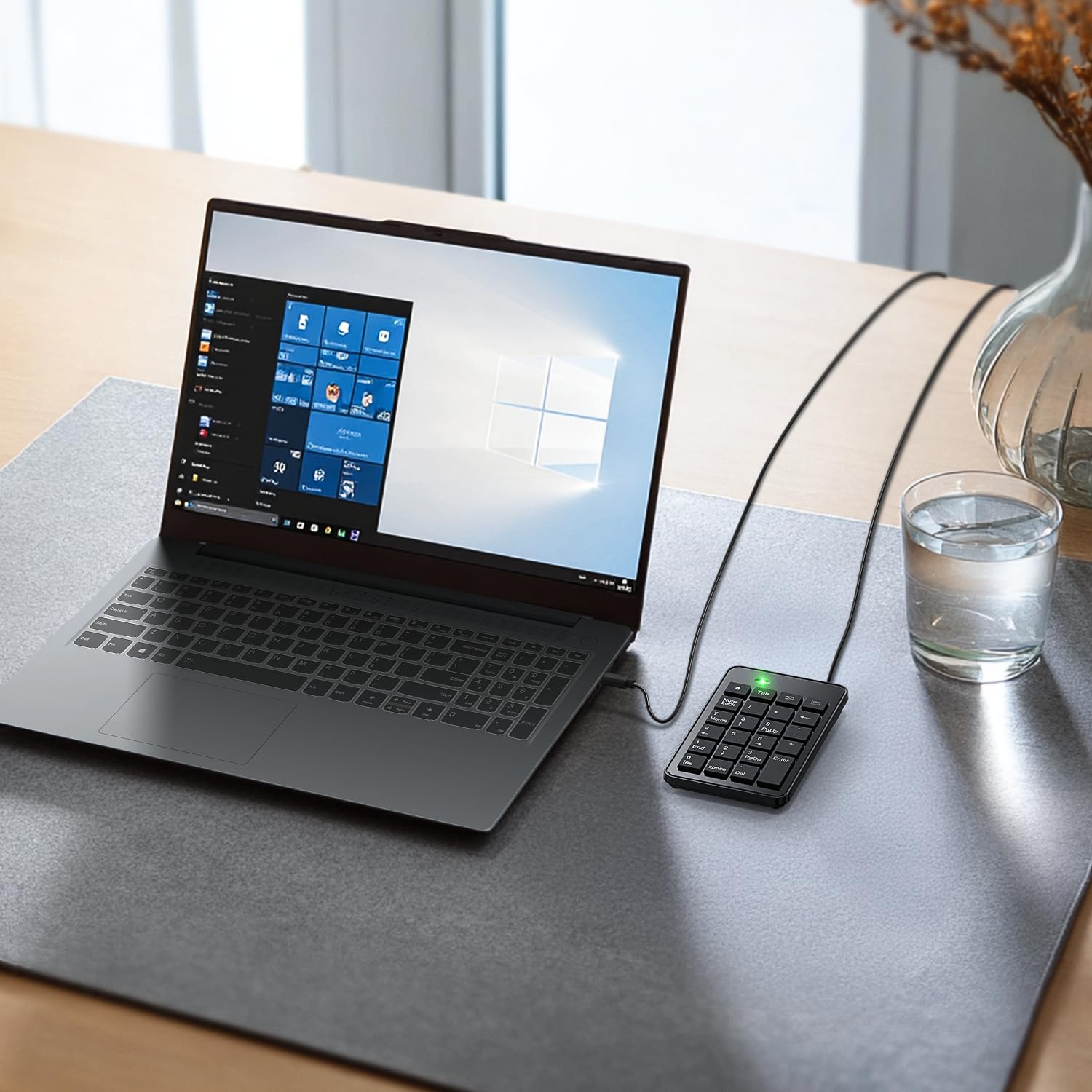 Clavier Numérique USB Type-C - 23 Touches, Inclut Tab, Home, Email, Calculatrice - Compatible PC, MacBook, Portable